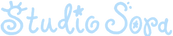 Light blue cursive 'Studio Sora' text centered on a plain white background.